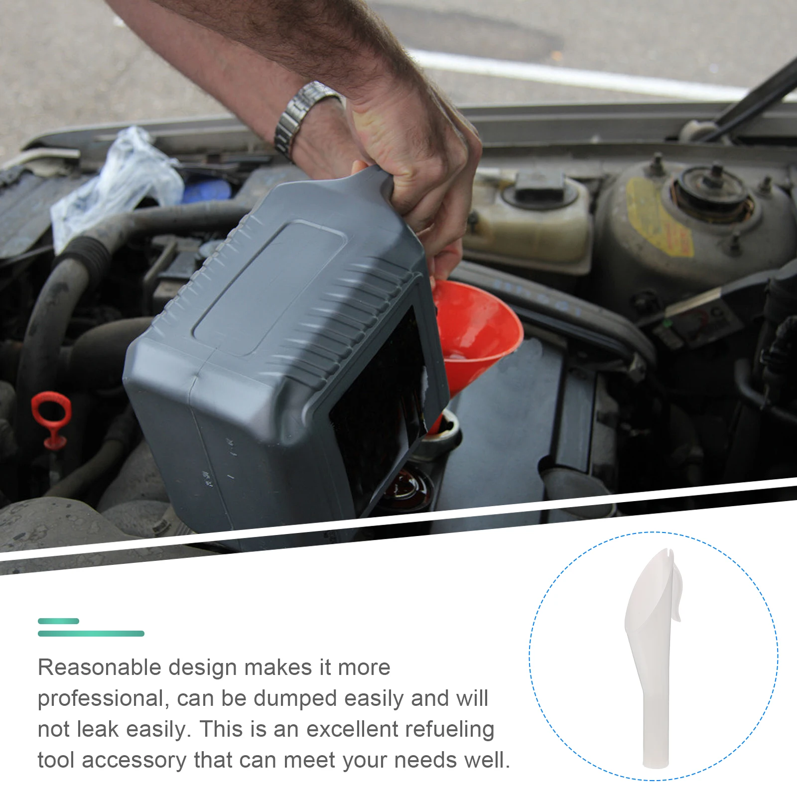 

Plastic Fuel Funnel for Engine Oil Car Vehicle Filling Emergency Automotive Durable Smooth Professional Practical