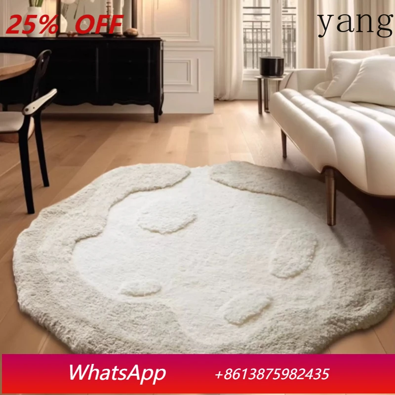 

LTT French cream wind irregular round carpet living room cloakroom bedroom bedside blanket