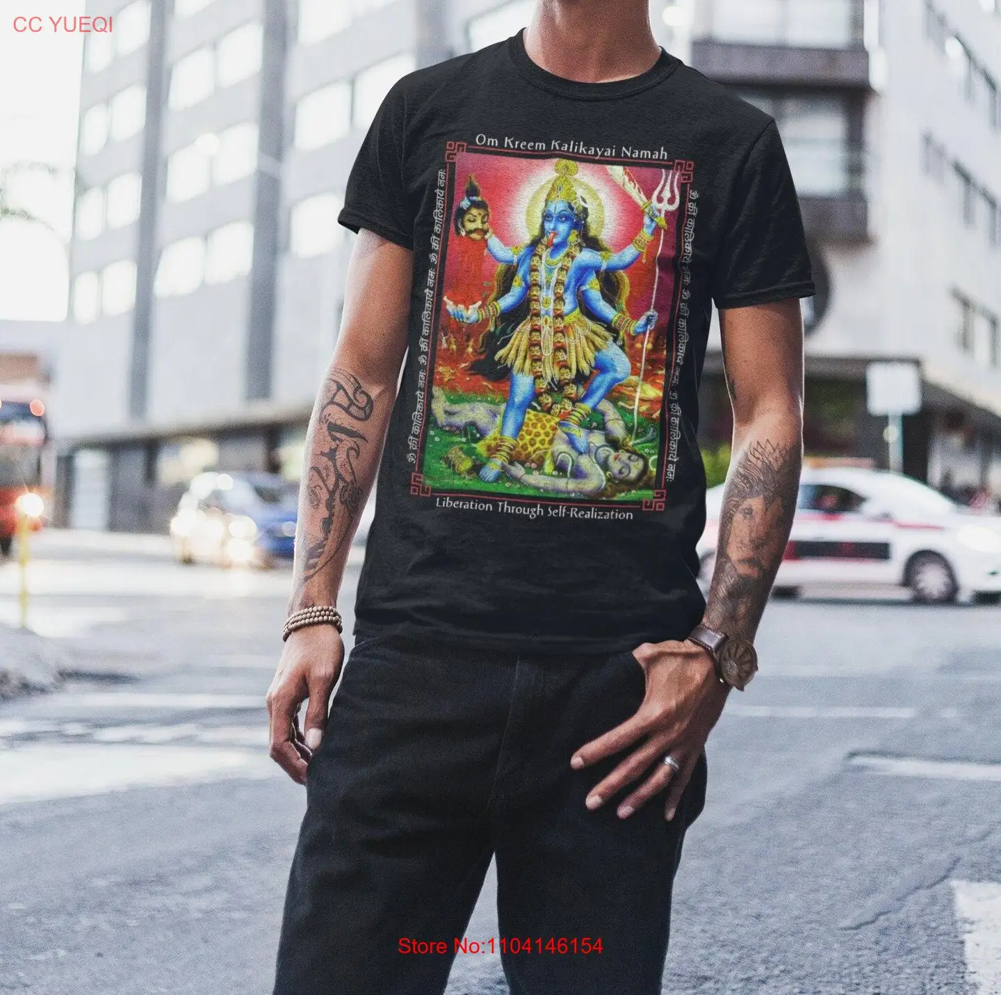 Kali Mantra T Shirt Consciousness Spiritual Ma Ego Death Divine Mother Hindu Deity Goddess  long or short sleeves