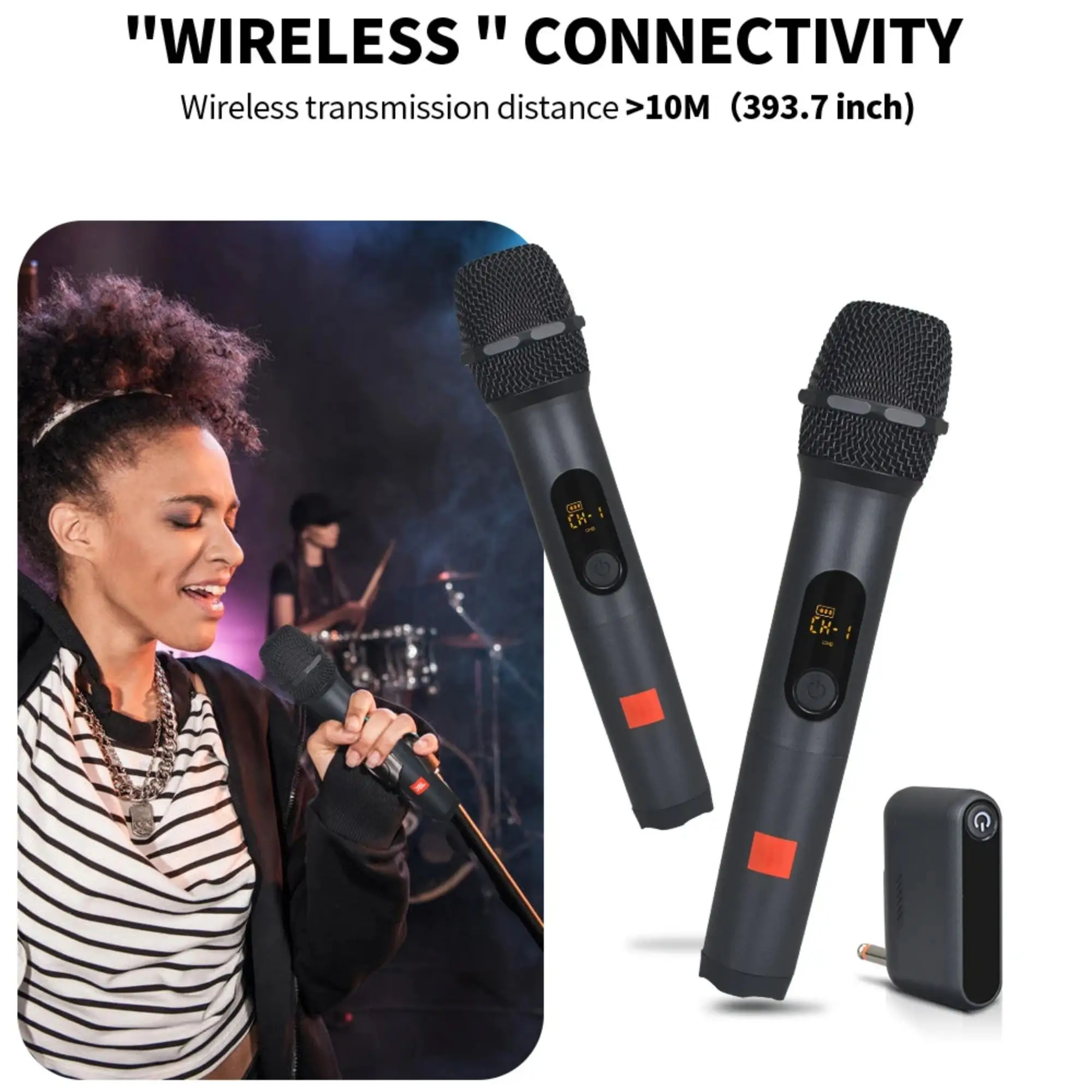 ROCK-2 WIRELESS MICROPHONE Handheld UHF Dual Channel 6.3 Interface 1 Tow 2 Home KTV Show Singing Speech Microphone