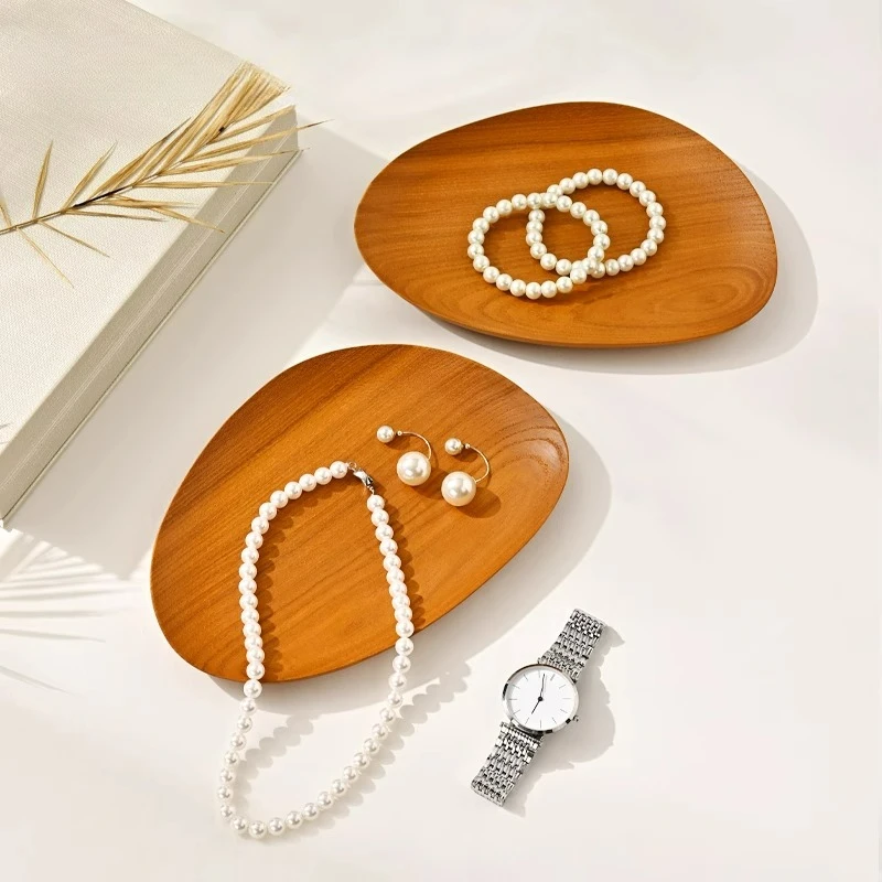 Solid wood jewelry tray, ring, stationery bracelet, earring bracelet, jewelry viewing tray