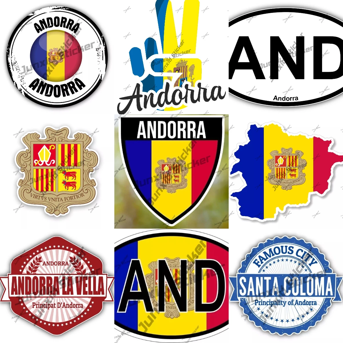 

Andorra Coat Of Arms Bumper Sticker Victory Country Code And Oval Sticker With Flag For Rear Window Bumper Laptop Book Fridge
