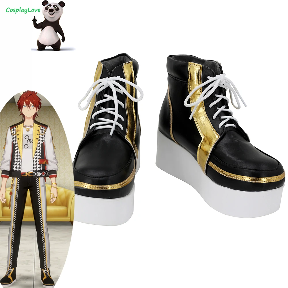 

CosplayLove Game Ensemble Stars Crazyb Himuru Amagi Rinne Black Cosplay Shoes Long Boots Leather Chrismtas Custom Made