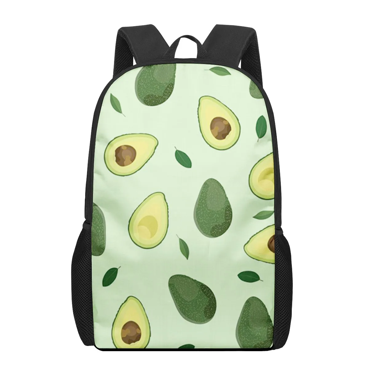 Cartoon Avocado Backpack Cute Fruit Print School Bag Lightweight Bookbag Hiking Daypack for Boy Student Traveling School Camping