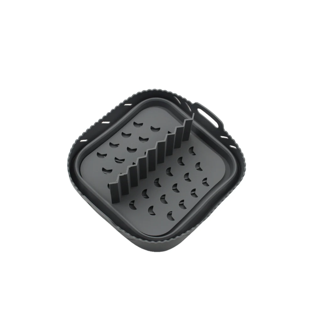 Dishwasher safe Square Silicone Air Fryer Liner Reusable Heat Resistant eazy clean air fryer silicone liners with divider