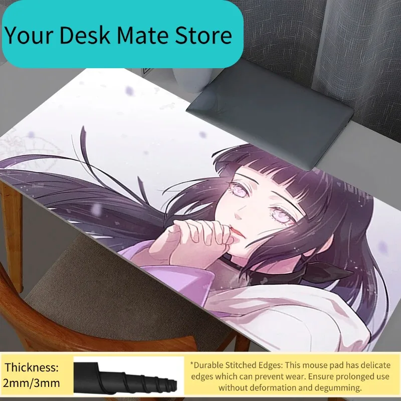 

Коврик для мыши Kawaii Anime Cute Girl Gabinete Gamer, коврик для компьютерного стола, аксессуары для игровой клавиатуры, коврик для мыши Naruto Hyuuga Hinata