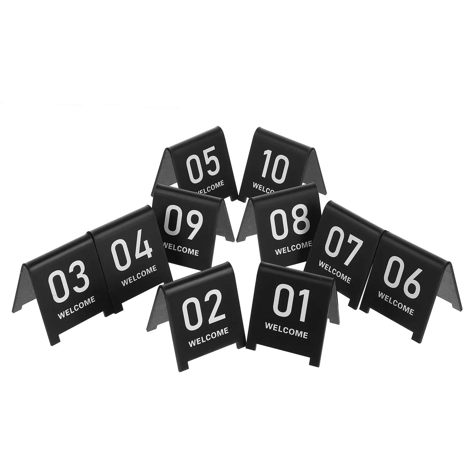 

10pcs Acrylic Number Marker Table Card 60x70mm Black Matte Double Sided Restaurant Party Supplies Reusable Numbers Sign Table