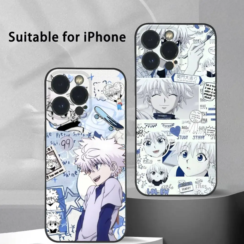 

Anime Killua Phone Case For IPhone 15 14 13 12 11 Pro Xs Max Mini XR X 7 8 Plus Black Frosted Soft Shell Funda