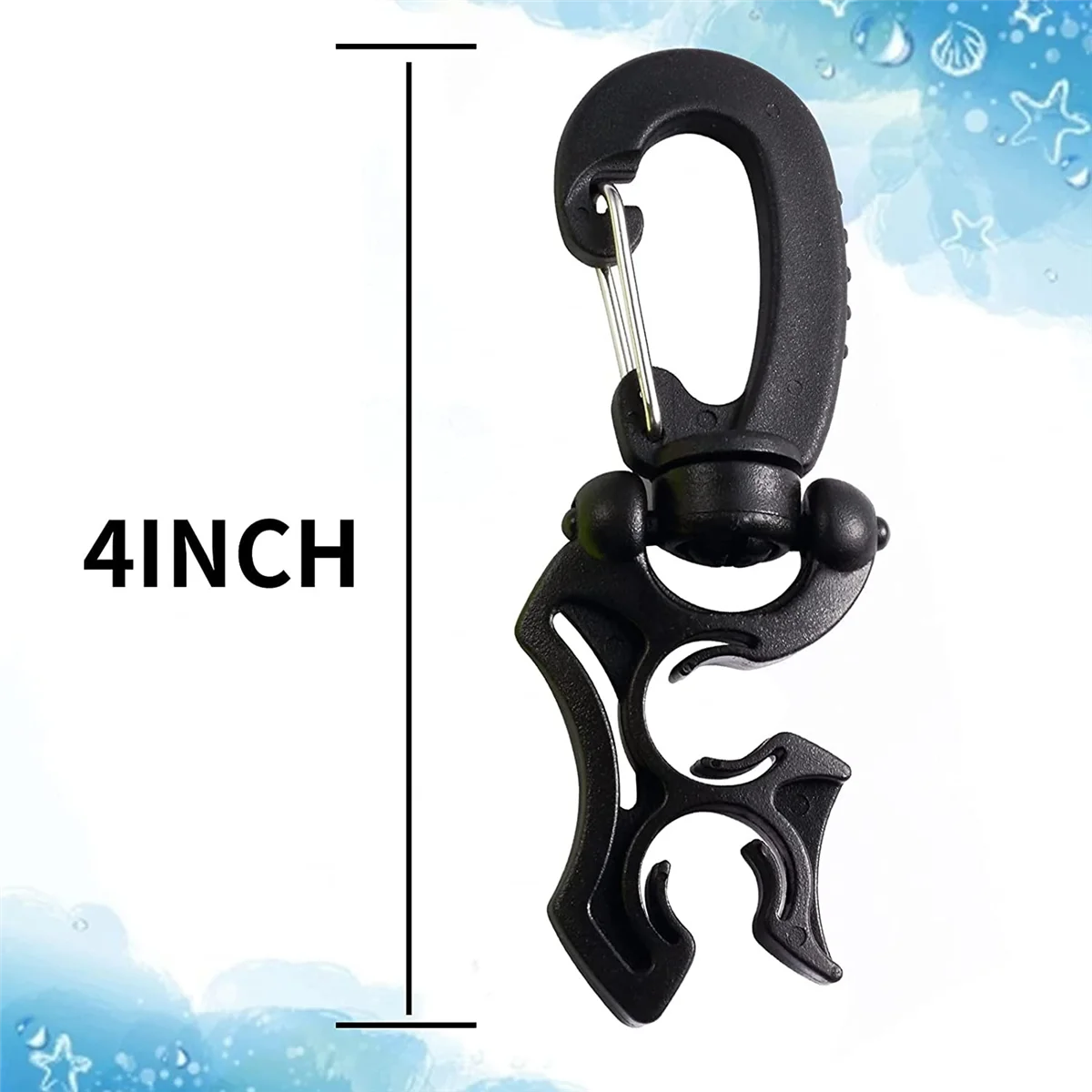 2 Packs Scuba Hose Clip Scuba Diving Hose Holder Clip, Double BCD Dive Hose Holder with Snap Hook Buckle