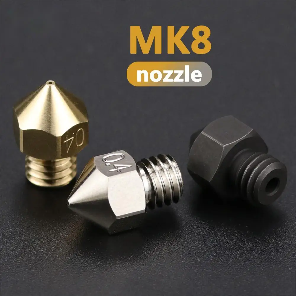 High quality Hardened Steel Nozzle Swiss MK8 500 ° C For Nylon carbon fiber Neptune 3 Pro Plus Aquila X2 C2 Ender3 V2 3D Printer