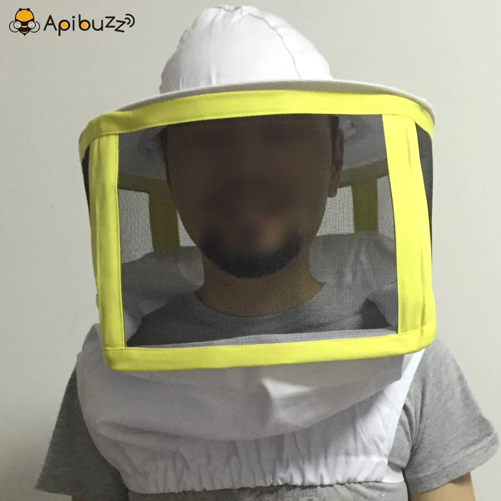 APIBUZZ Square Folding Beekeeping Veil Hat with round Head - Apiculture Supplies - Beekeeping Gearing Equipment Honeybee Farming