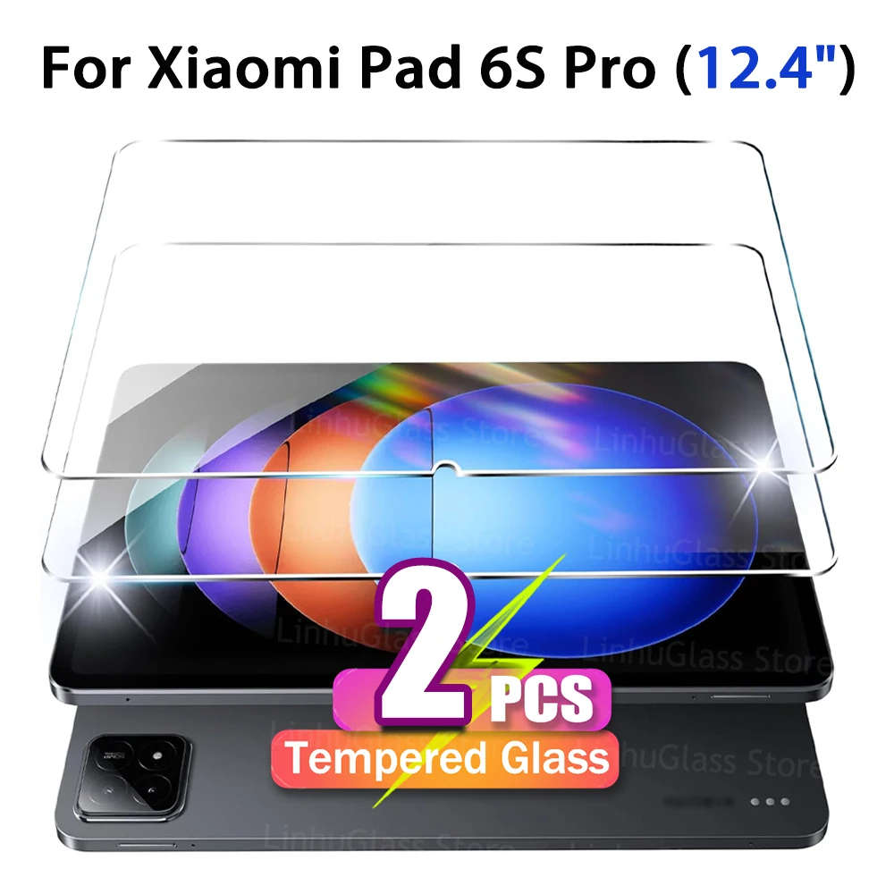 Tempered Glass For Xiaomi Pad 6S Pro (12.4 inch) Screen Protector HD 9H Hardness Anti-Fingerprints No Bubbles Protective Film