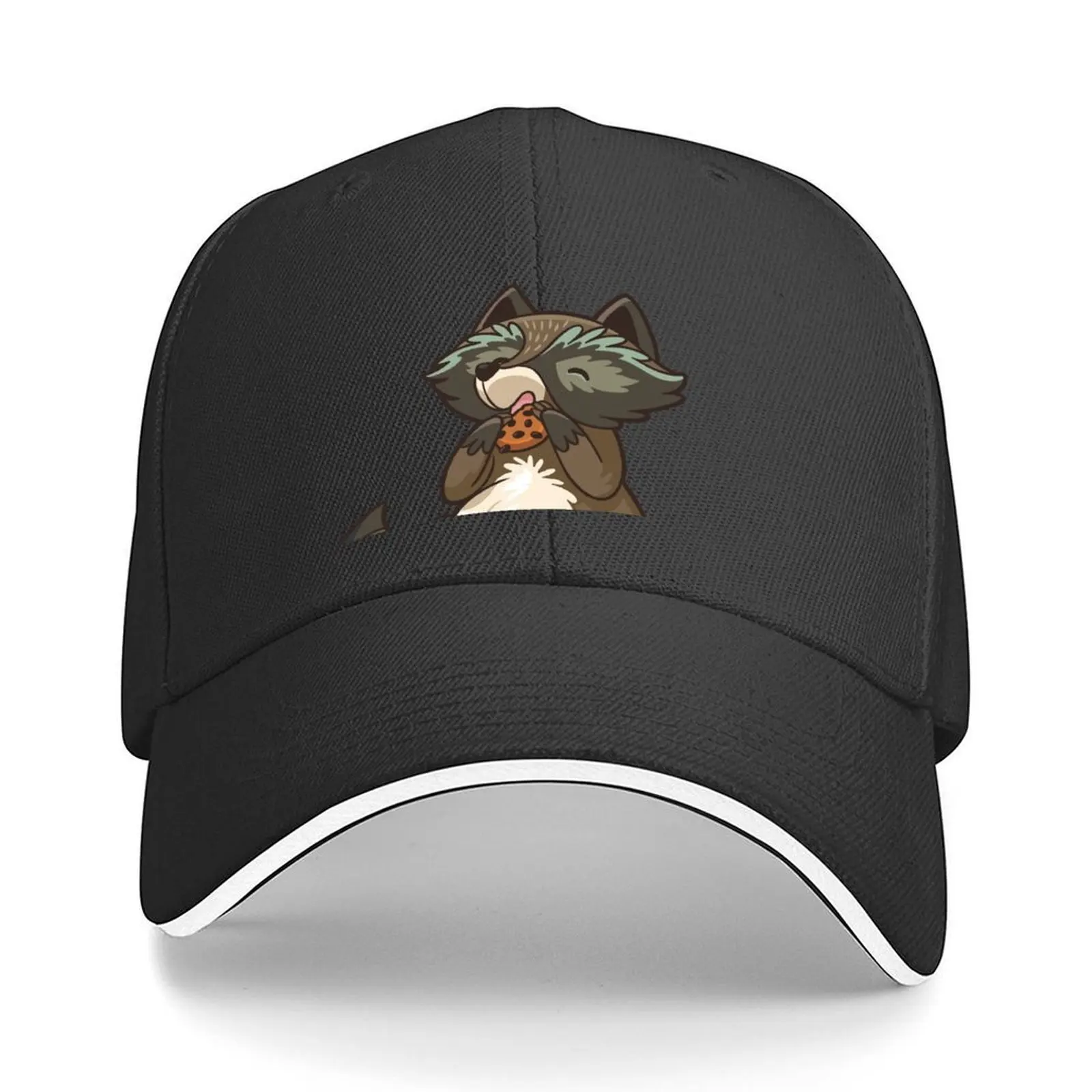 

Funny little raccoon eating cookies Baseball Cap Gentleman Hat Winter hat Unique hats Luxury Brand Boy Child Women's