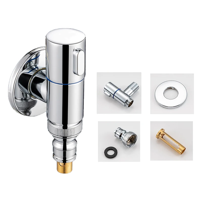 Stainless Steel Flushing Water Stop Interface Washing Machine Small Space Faucet Mini Automatic Water Stop Valve F2