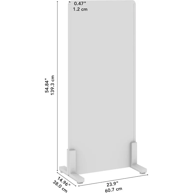 24W x 55H Freestanding Privacy, Standing Office Partition with Acoustic Sound Dampening Panel，home.