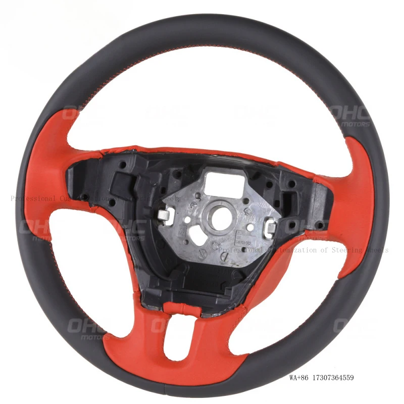 Suitable for Bentley old model Flying Spur, black and orange full leather steering wheel, luxury car modified steering wheel