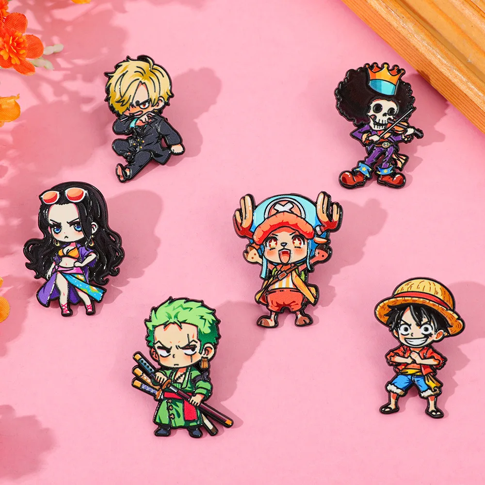 Pirate Adventure Cartoon Enamel Pins Cute Sailing Crew Character Alloy Brooch Badge for Backpack Jacket Clothing Decoration Gift