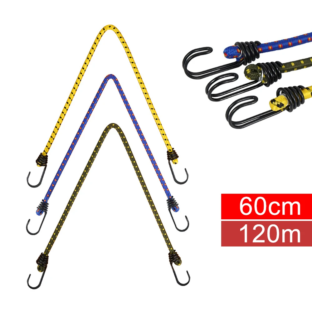 

New 60/120cm Bungee Cord Elastic Band High Elasticity Rubber Outdoor Camping Luggage Tent Assembly Hiking Accessories Tying Rope