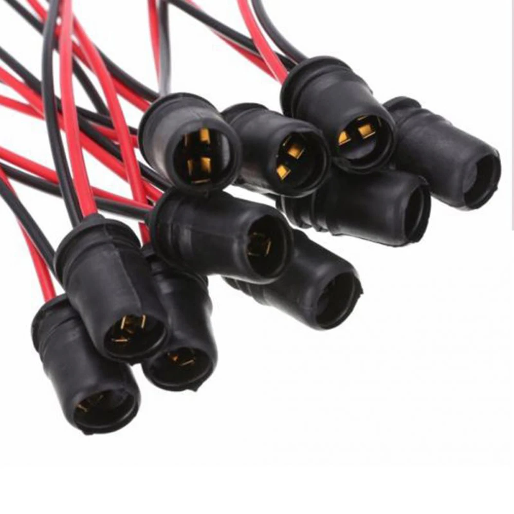 5 PCS lot T10 connector rubber straight with wires, w5w lamp connectors, T10 lamp holder, T10 auto lamp socket with wires