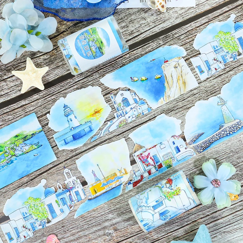 60Mm*200Cm Vintage Island Imprint Landscape Pet Tape Creative Diy Journal Mater…