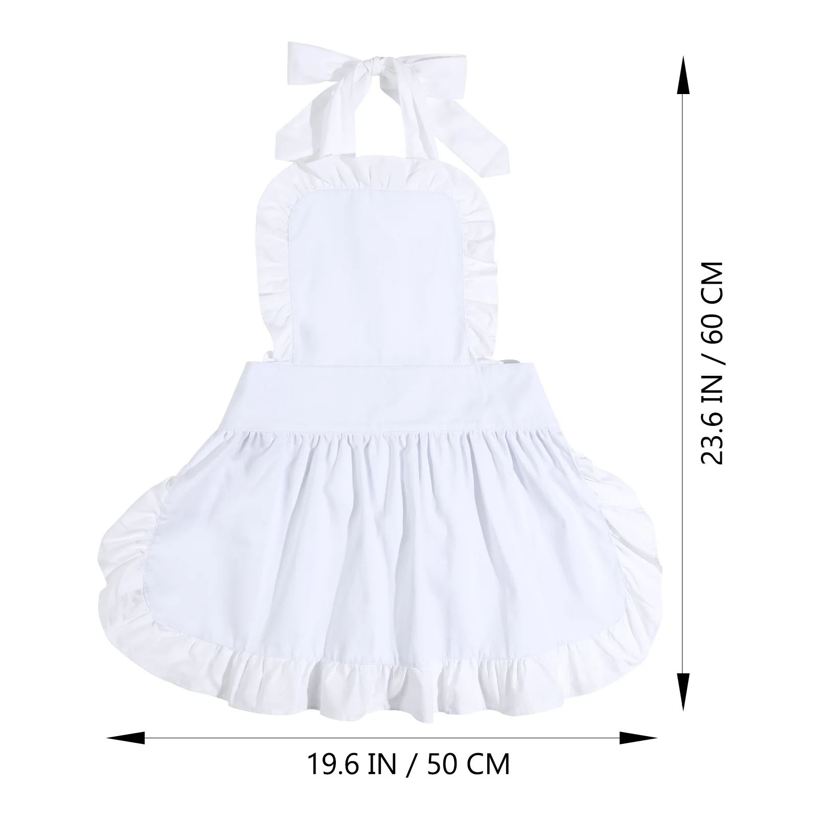 

White Cotton Aprons for Women Vintage Retro Waitress Apron Comfortable Easy Wash Clean Housework Dinner Party Gift