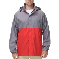 Lightbare Men’s Lightweight Water Resistant Raincoat Ripstop Packable Breathable Hooded Windbreaker Jacket LB02M