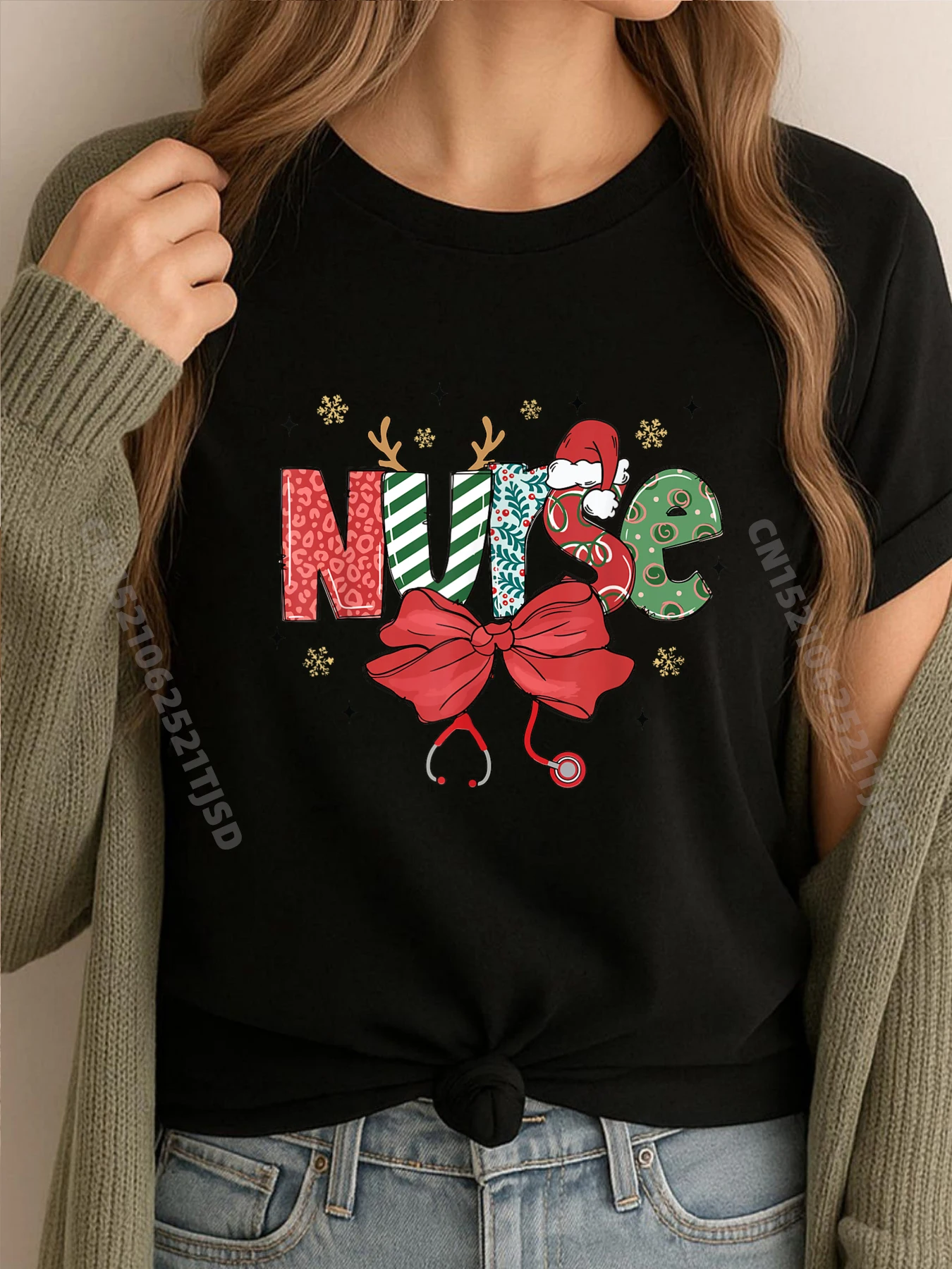 

Рождественские стетоскопы для медсестер, рождественские пижамы для медсестер, белая футболка с рисунком, женская дешевая потертая футболка в стиле ретро на День Святого Валентина