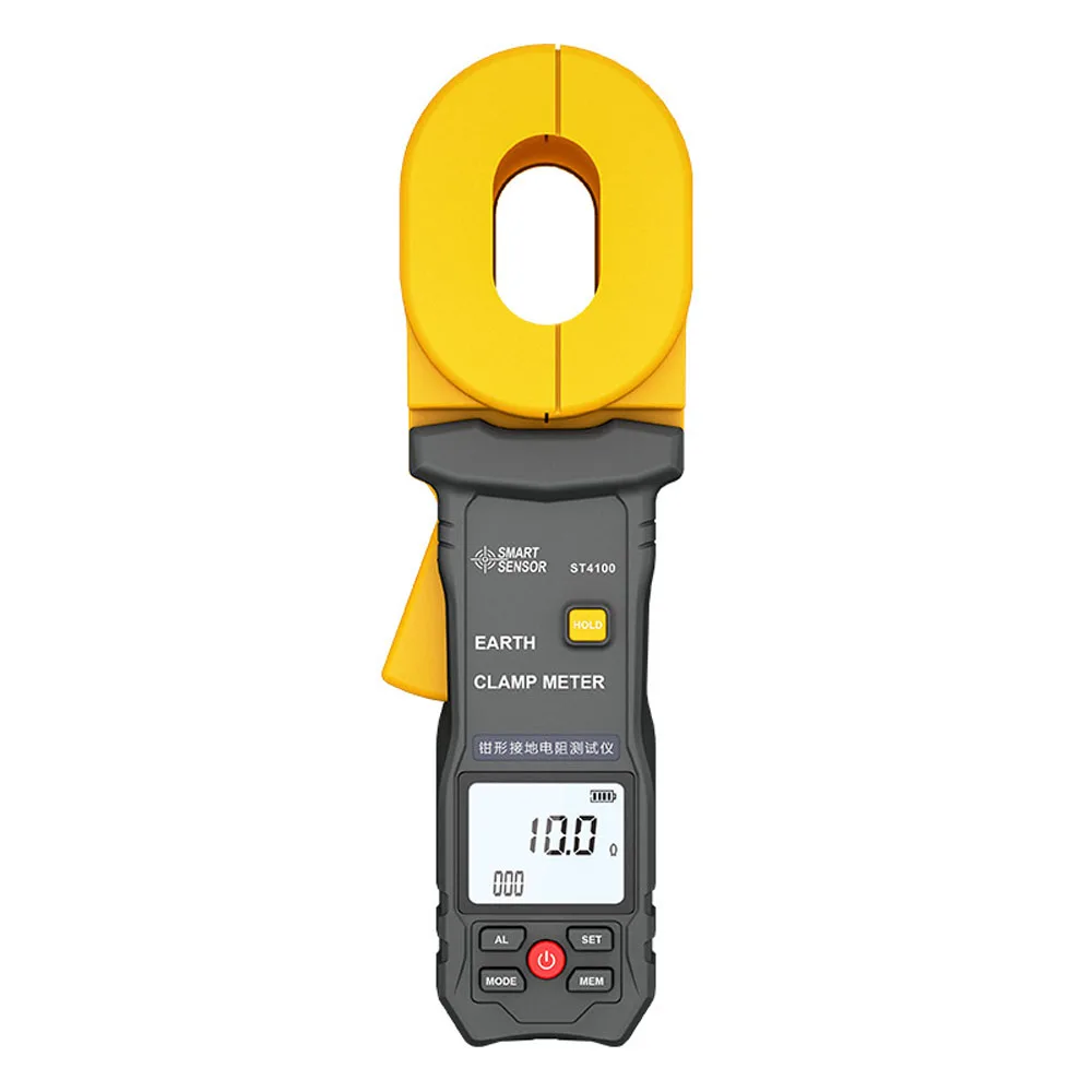 ST4100 Clamp on Grounding Resistance Tester，Leakage Current Testing Instrument，Resistance Range 0.010~500Ω Data Storage