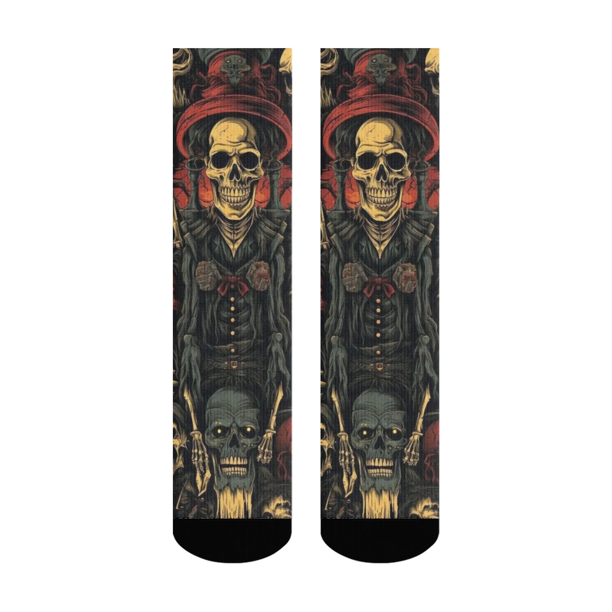 Dark Mask Skull พิมพ์ Gothic Crazy Party ถุงเท้าของขวัญ Casual แฟชั่นความแปลกใหม่สนุก Harajuku ลูกเรือถุงเท้าขี่จักรยานถุงเท้าบาสเกตบอล