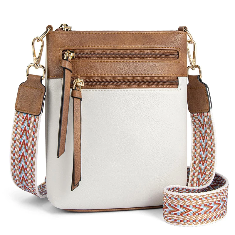 

Casual Double Zipper Women's Crossbody Bag Retro Single Shoulder Multifunctional Phone Bag Simple Stylish Travel Bag for Ladies