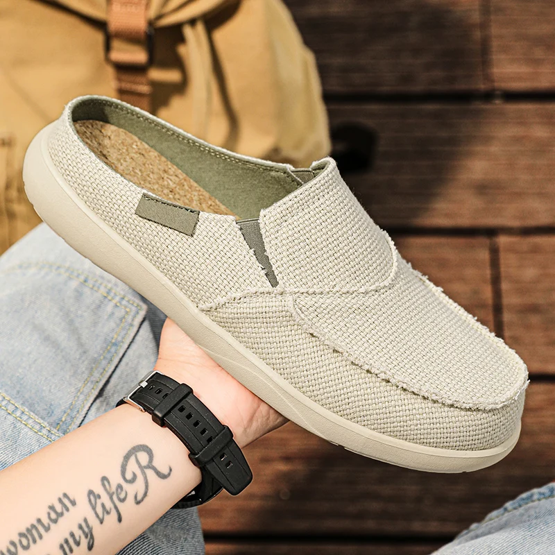 รองเท้าผ้าใบแบบสวมครึ่งเท้าสำห - Men Shoes Xxl บทวิจารณ์และราคา