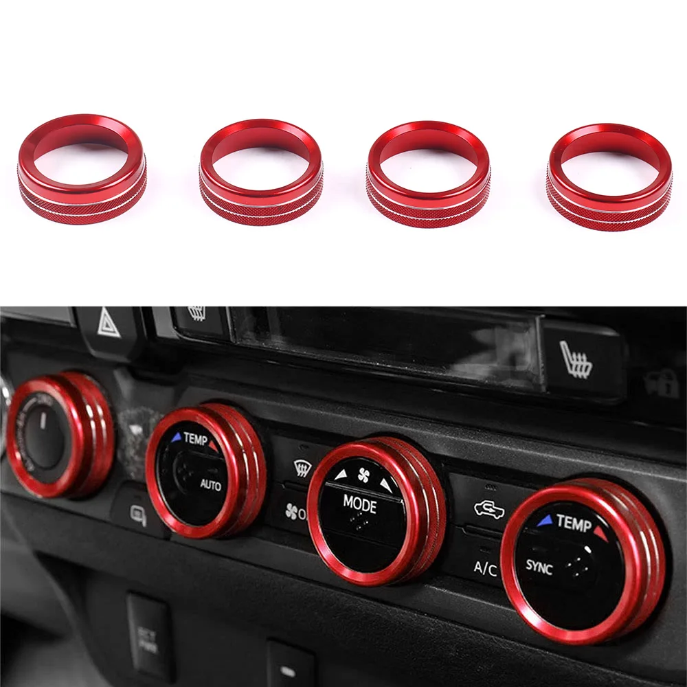 

For Toyota Tacoma 2016 - 2021 Aluminum Alloy Air Conditioner AC Switch Audio CD Button Knob Cover Trim Car Interior Accessories