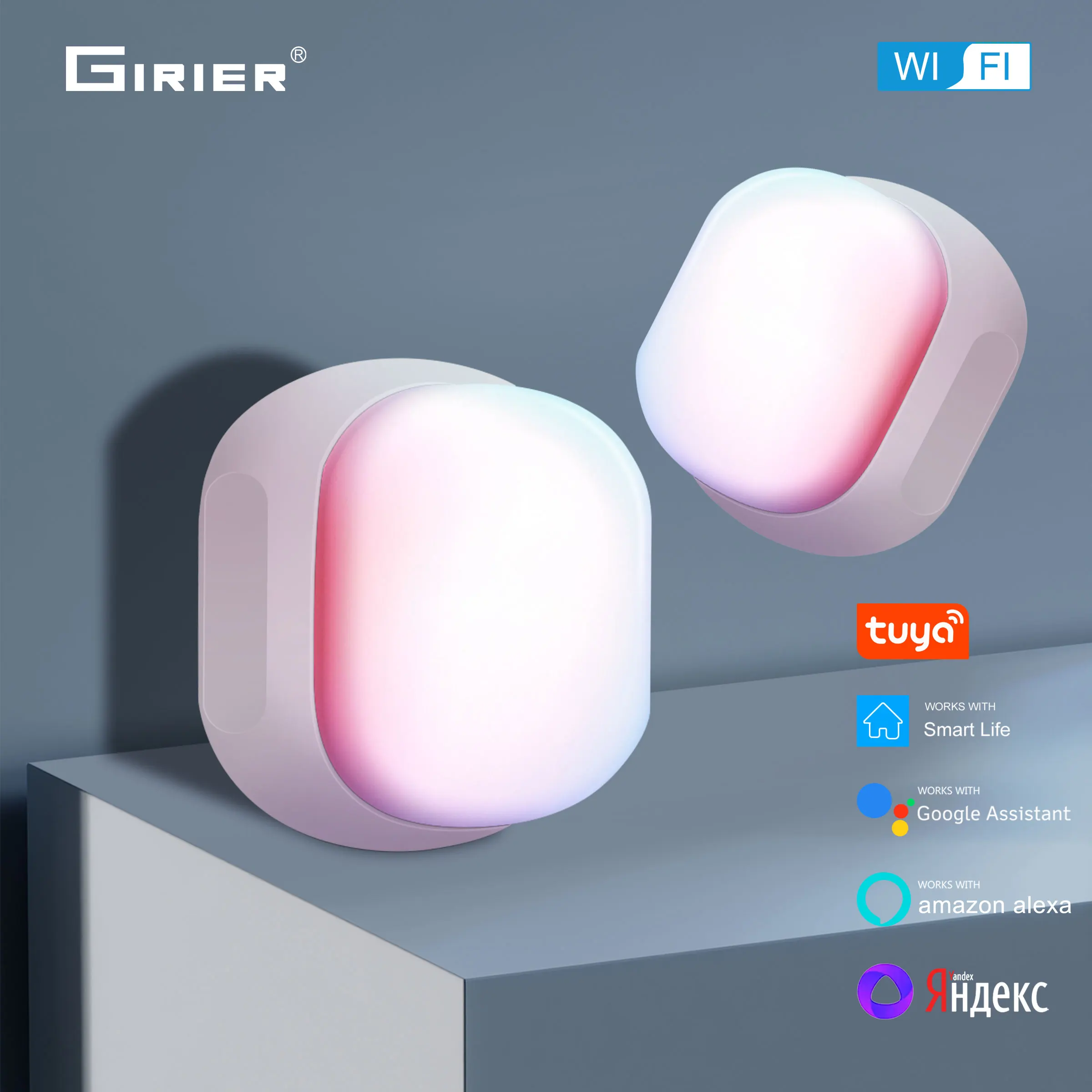 

GIRIER Tuya Smart IR/RF Remote Control with Night Light WiFi Universal Remote Controller Hub Works with Alexa Alice Hey Google