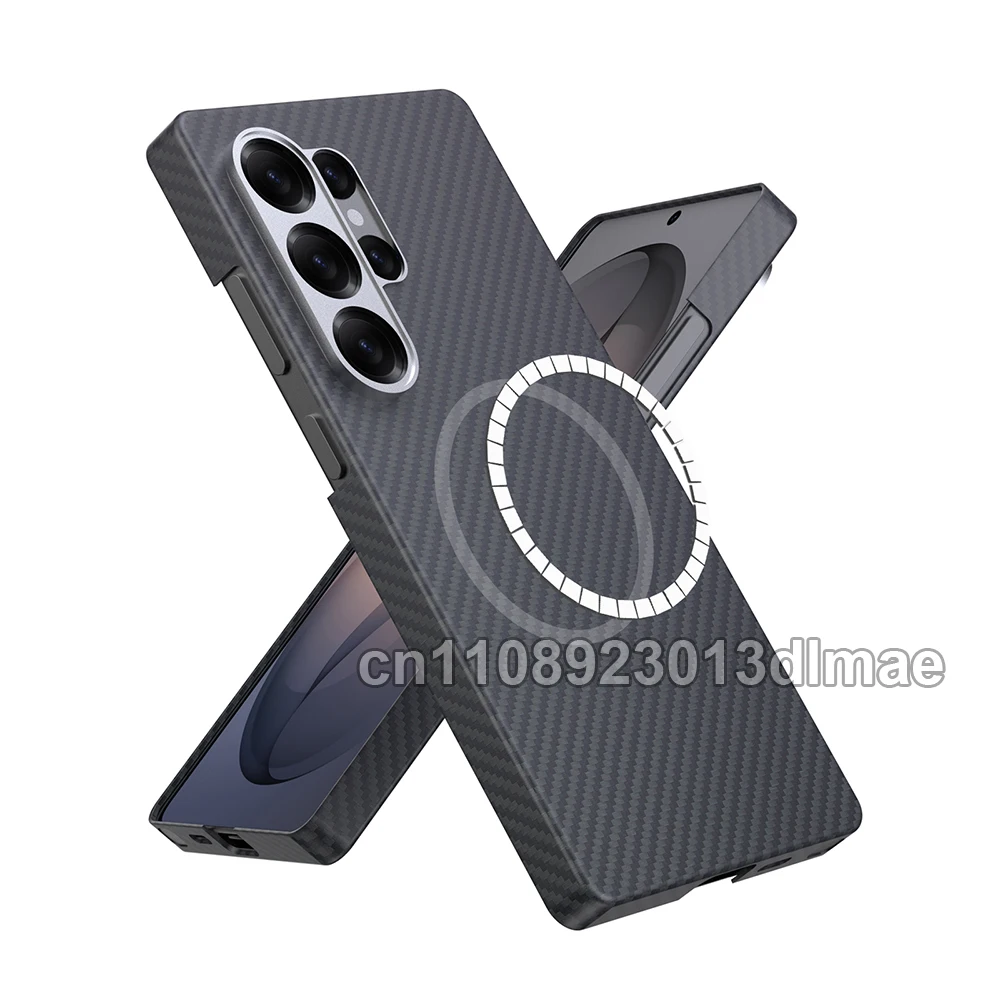 

DIXSG Magnetic for samsung s26 ultra/26/s26 plus case aramid fiber Carbon Ultra Thin Light Protective slim Shockproof cover 2026
