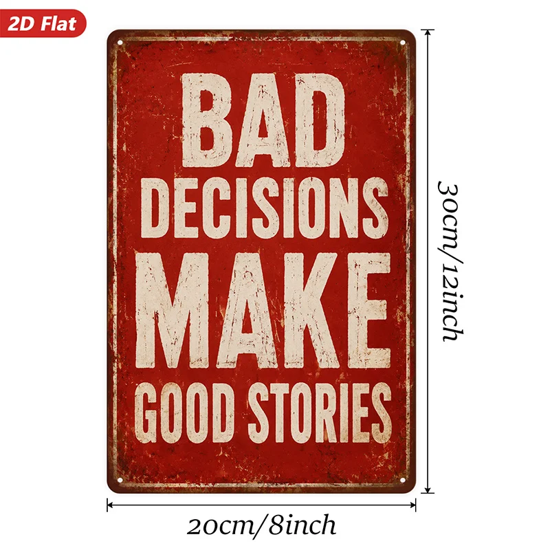 1pc Metal aluminum Sign Wall Art, Rustic Style, Red Background Decor, Inspirational Quote 