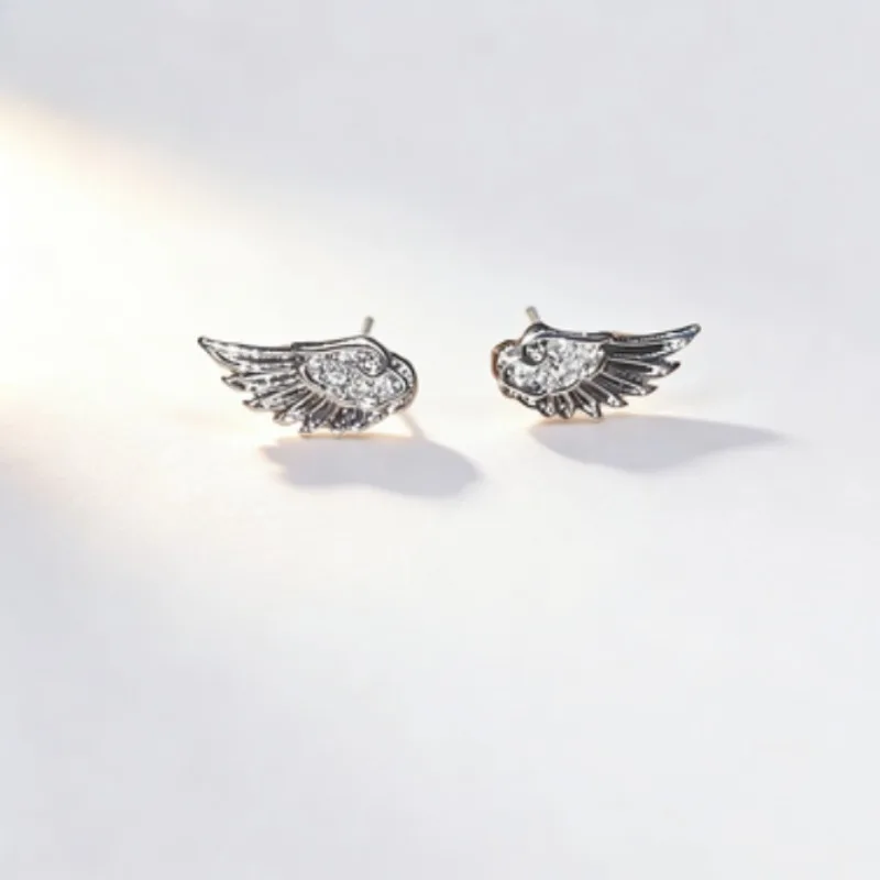 Women's Wing Shape Stud Earrings, Punk Gothic Style