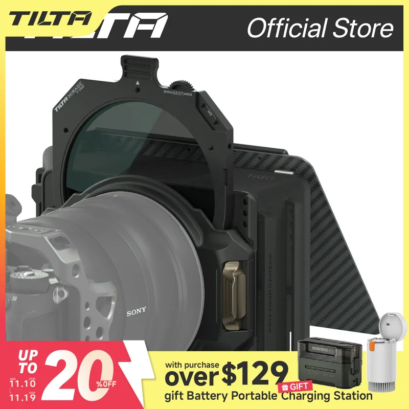 TILTA MB-T16-A 4x5.65" Mirage Matte Box Mirage Motorized VND Kit A Filter Frame Mirage Matte Box for DSLR/Mirrorless Camera