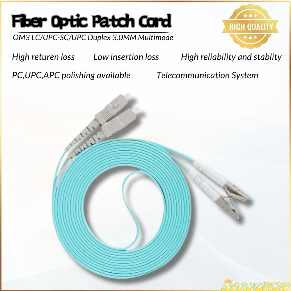 

Fiber Optic Patch Cord Multi-mode OM3 LC/UPC-SC/UPC Cable Multimode Duplex Fiber Optic Jumper Patch Cord