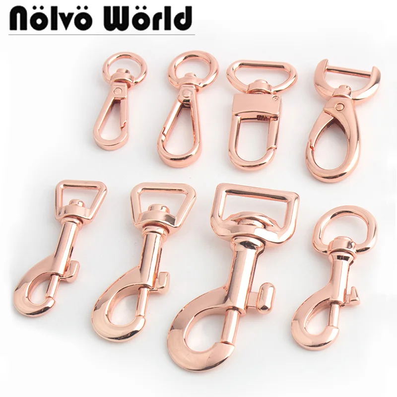 

10pcs 8 Hooks Rose Gold Heavy Duty Durable Pets Dog Collar Strong Swivel Snap Hook Clasps for Handbag Bags Pet Leash Accessorise