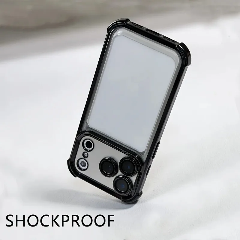 Luxuriöse, galvanisierte, stoßfeste, transparente Handyhülle für iPhone 18 Pro 17 15 14 13 12 16 Pro Max mit Linsenschutzfolien und transparentem Bumper. – Detail 10