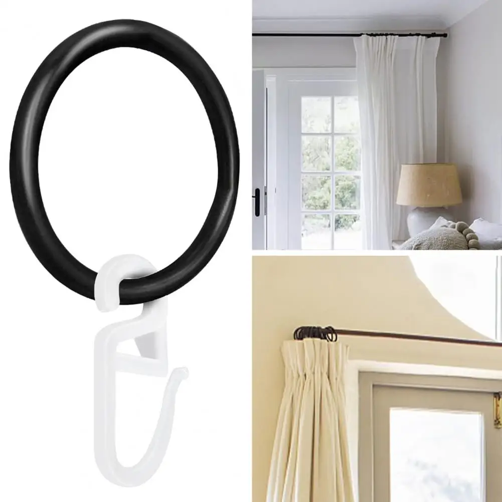 Home Decor Hardware 50 Pcs High Strength Shower Curtain Rings Polished Alloy Anti-rust Smooth Sliding Bathroom Curtain Hooks