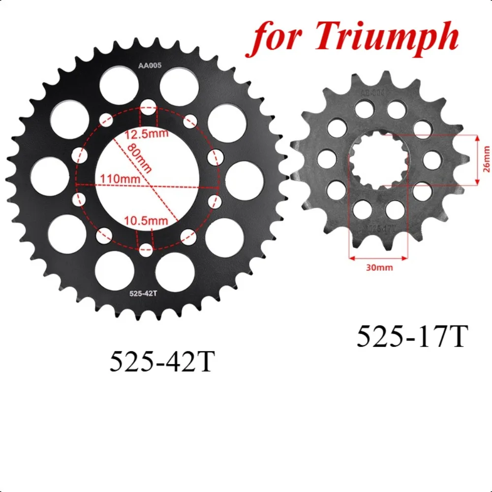 

525-17T 525 42T Front Sprocket Gear Wheel for Triumph 800 865 America 2003-2012 800 Speedmaster 2003-2005