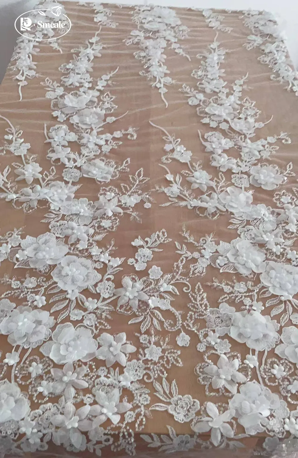 

Роскошное свадебное платье с блестками из бисера, расшитое шитье на заказ, марлевая свадебная аппликация, 3D кружевная ткань