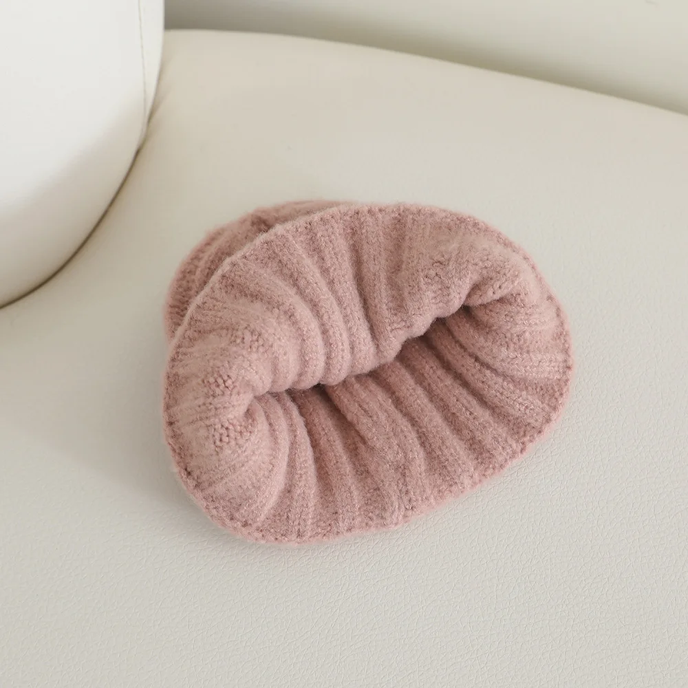 قبعات الشتاء للأطفال الفتيات الفتيان الاطفال قبعة صغيرة محبوكة لون الحلوى الصلبة مخطط الدفء الكورية نمط قبعات بونيه عادية جديد