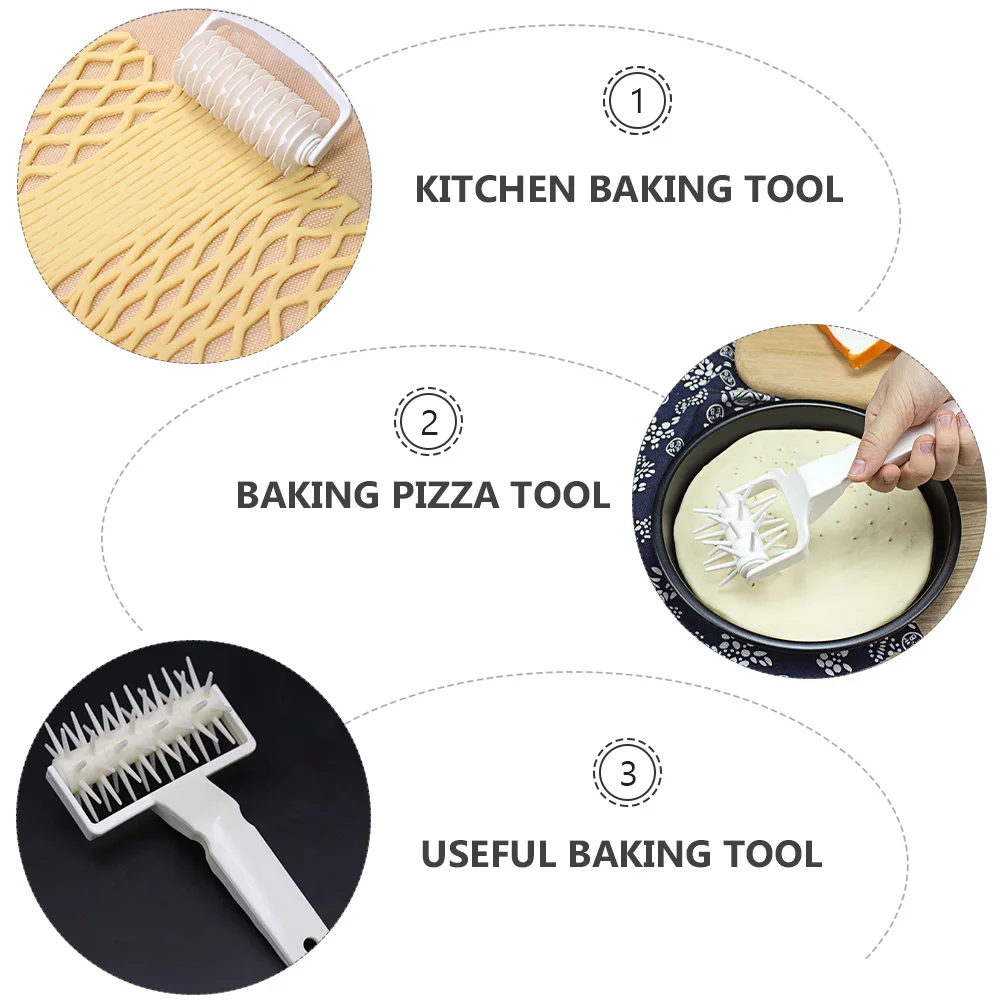 

2pcs Pizza Roller Needle Baking Tool Pp Material Kitchen Pastry Roller Set Pizza Dough Tool Home Use Rolling Pin Stretcher Easy