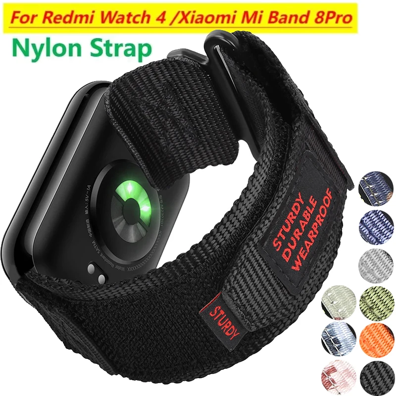 Nylon Loop Strap For Redmi Watch 4 Sports Bracelet Replaceable Wristband For Xiaomi Mi Band 8 Pro Adjustable Wrist Band Watch4