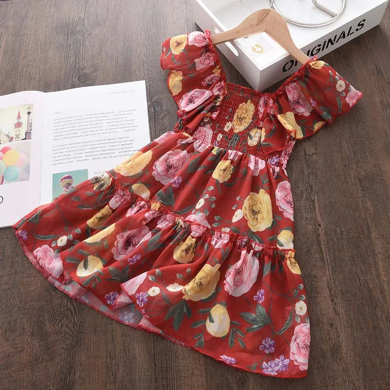 

Girls Princess Dress New Summer Kids Party Dresses Star Costumes Fashion Girl Gown Children Clothing 2-8 Y Casual Flowers Dress