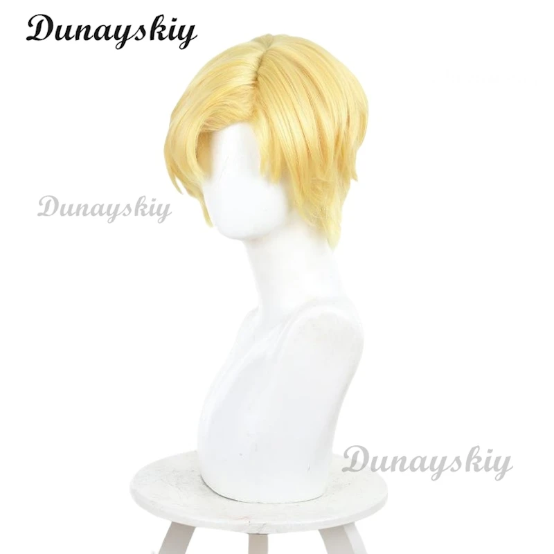 Anime about The Movement of The Earth Rafal Cosplay Wig Blonde Short Hair Halloween Party for Women Men Accessory Props