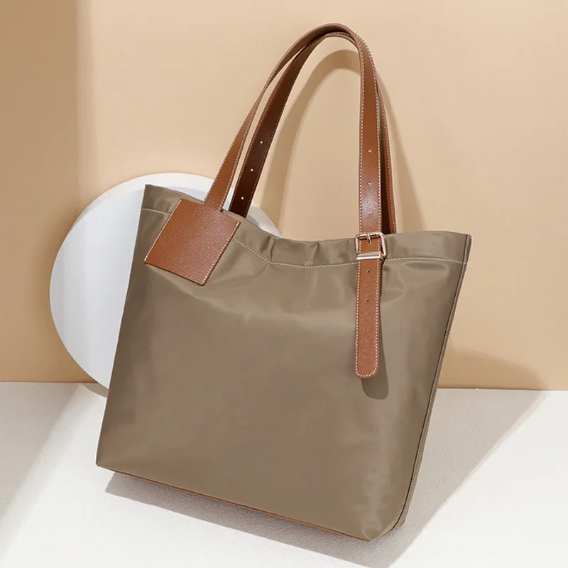 Spring/Summer 2025 Nylon Tote Bag Casual Commuter Universal Mommy Bag Single Shoulder Handheld Large Capacity Student Class Bag