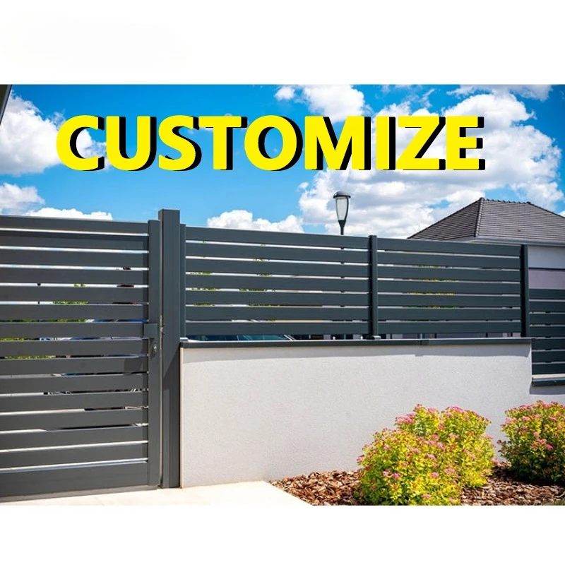 Any Size Custom Outdoor WPC Fence Panel Moisture Resistant Composite Wood Slat Fencing Garden Villa Privacy Security Screen Cust